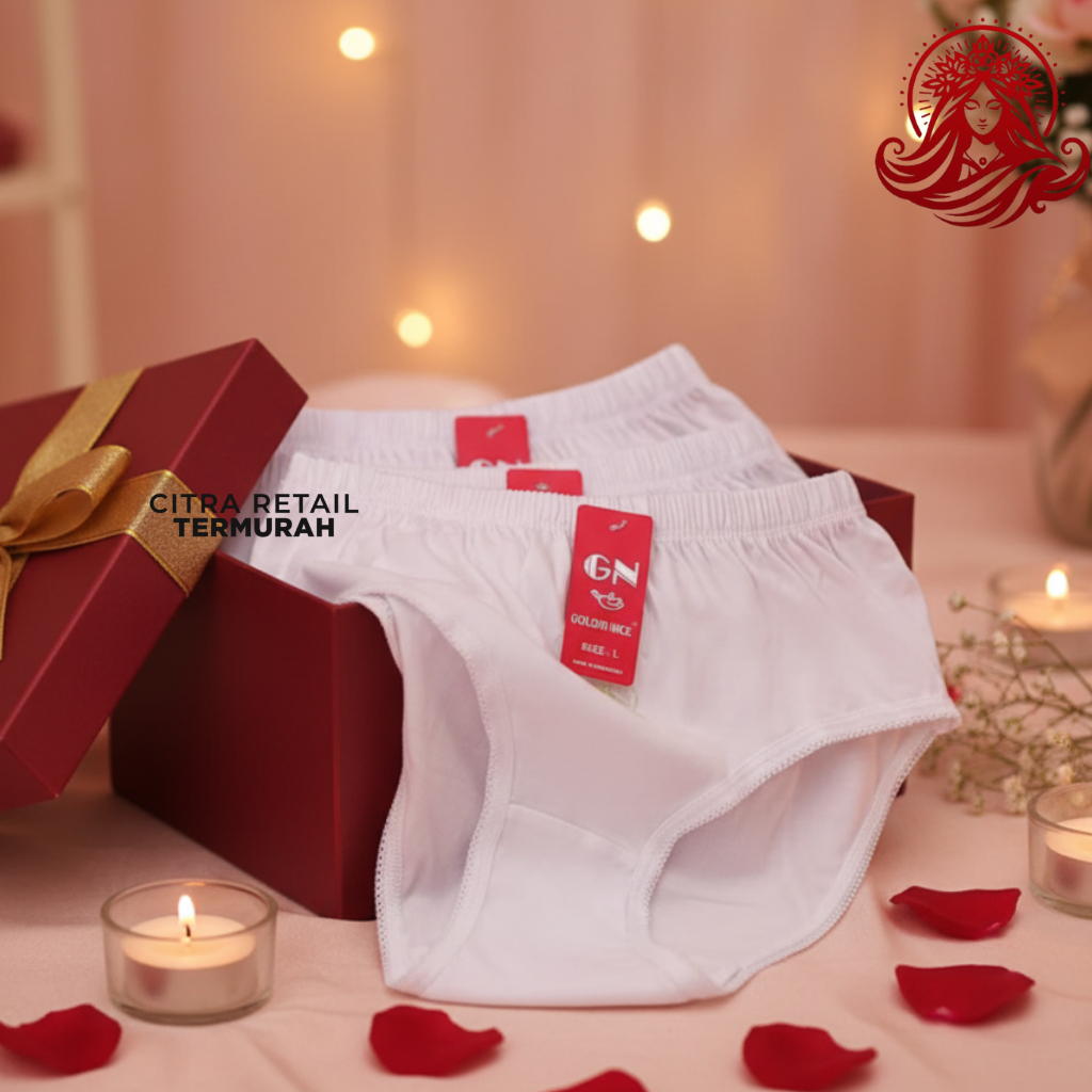 [3 & 6 Pcs] Celana Dalam CD Bordir Golden Nick GN Perempuan / Wanita Dewasa Motif Bunga Karet Pingga
