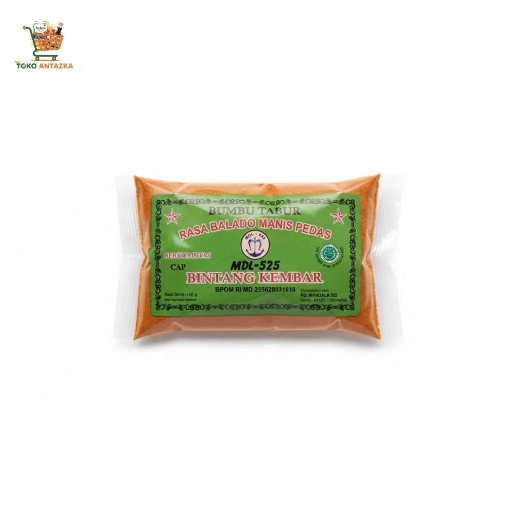 

Bumbu Tabur Rasa Balado Manis Pedas Cap Bintang Kembar 50gram ( Bumbu Tabur Cemilan, Bumbu Tabur Makaroni, Bumbu Tabur Snack )