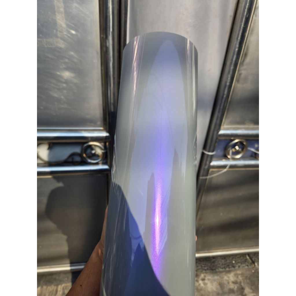 

50CM Sticker Magic Candy Color Flip Grey Purple PET Abu-Abu Lembayung Ungu P8326 per 50CM