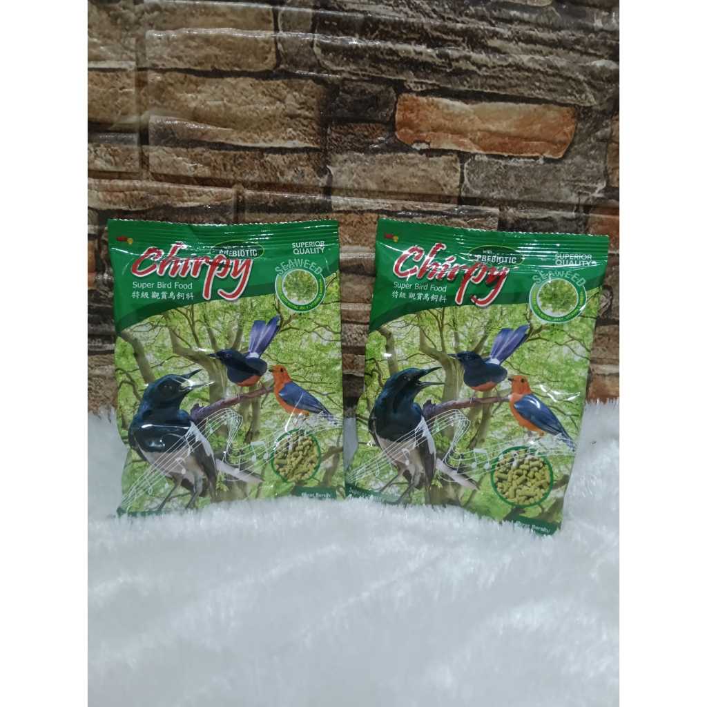 PAKAN BURUNG VOER CHIRPY HIJAU 250 GRAM PUR CIRPY 250 GRAM VOER CIRPY IJO VOER CHIRPY HIJAU