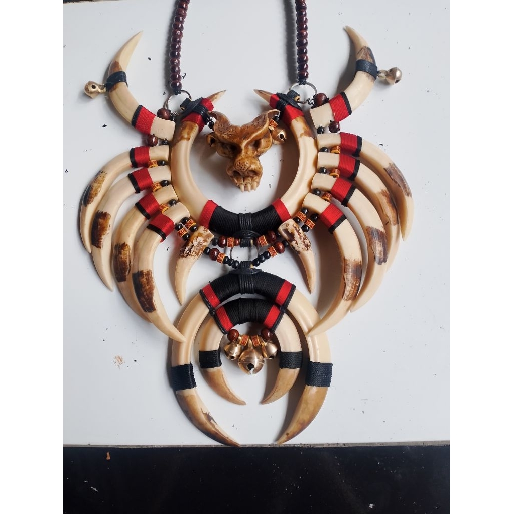 kalung etnik taring babi replika variasi tengkorak kepala naga