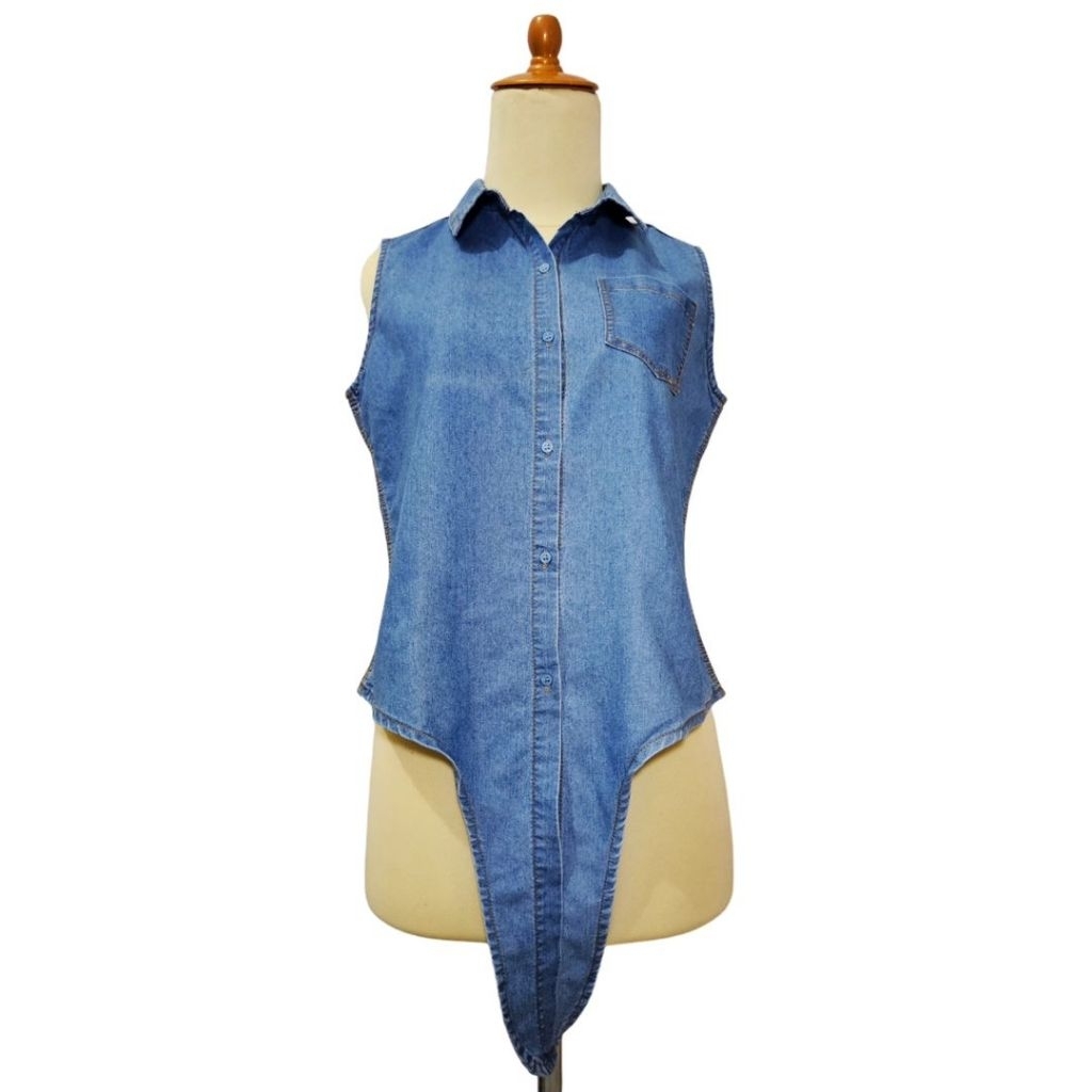 [PRELOVED] Atasan Tanpa Lengan | Kemeja Tanpa Lengan | Kemeja Denim