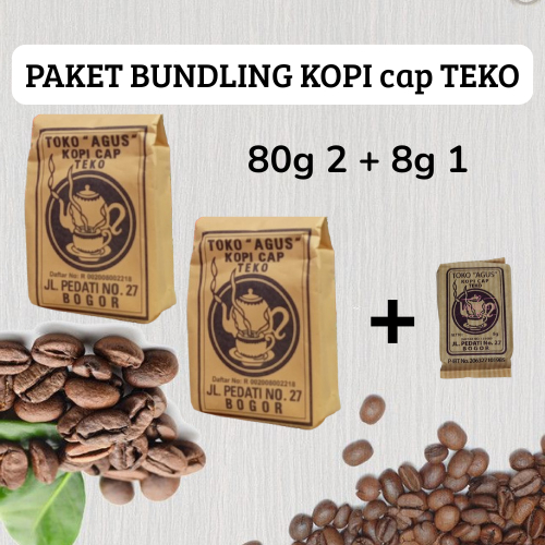 Bundling Kopi Cap Teko Bogor Halal Nikmat 80gr+8gr
