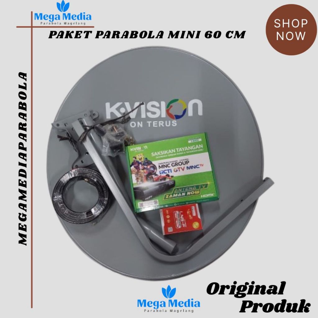 Paket Komplit Parabola Mini Diameter 60cm K-vision Bromo C2000
