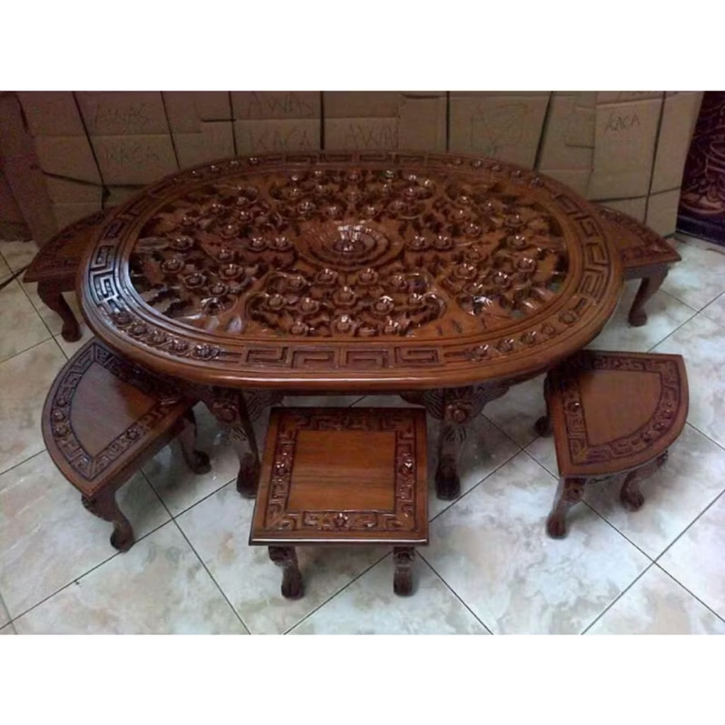 Meja tamu ukir oshin jati jepara