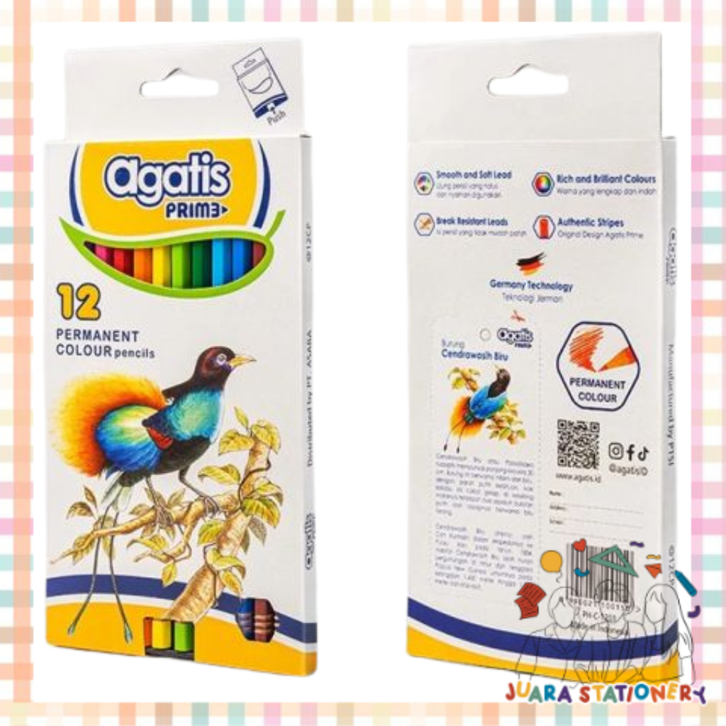 

(1421) Pensil Warna Agatis Prime 12 Warna Panjang / Pensil Warna Agatis Prime Permanent