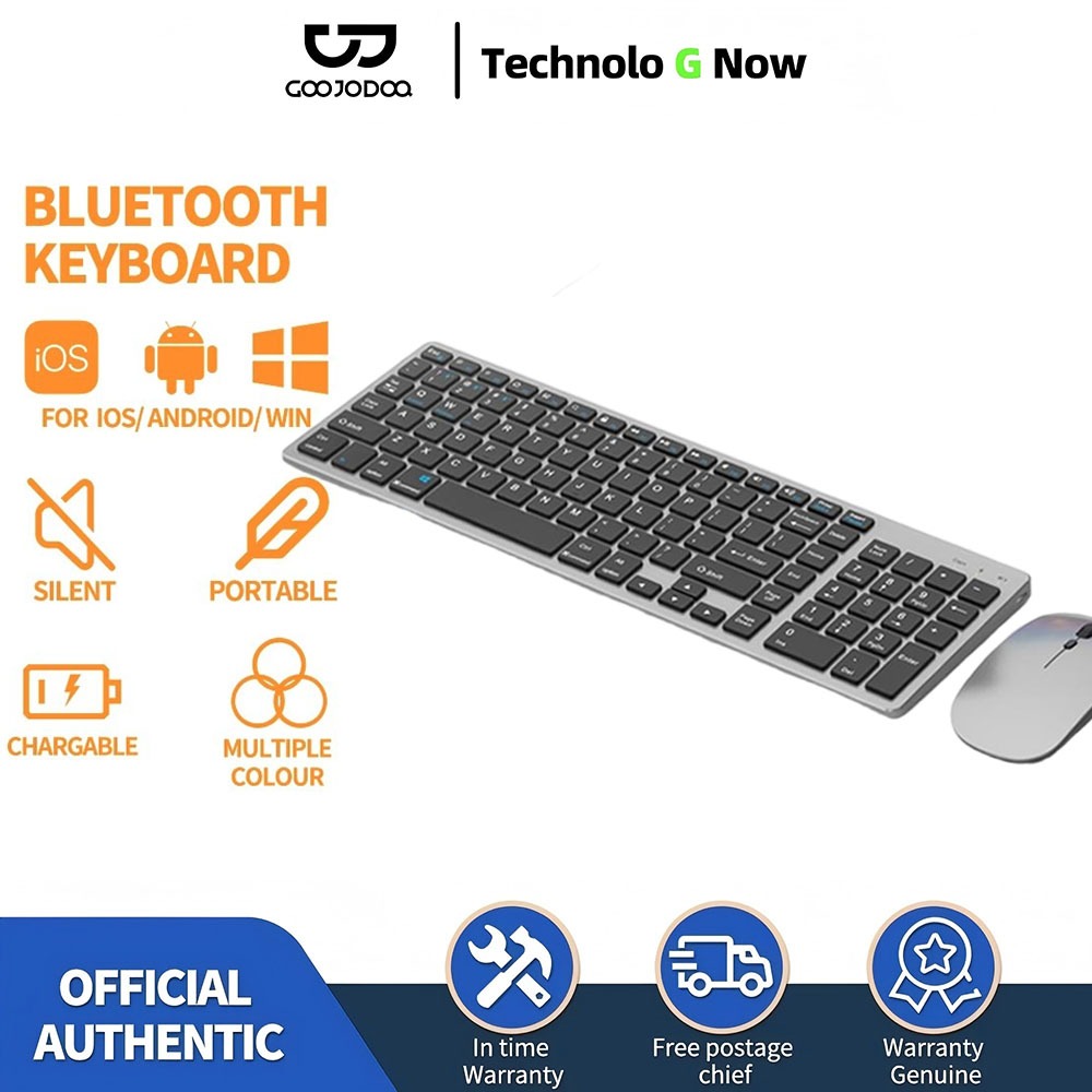 Goojodoq Modus Bluetooth 3 keyboard 102 keys Wireless Keyboard Mouse Set For Macbook Laptop Desktop 
