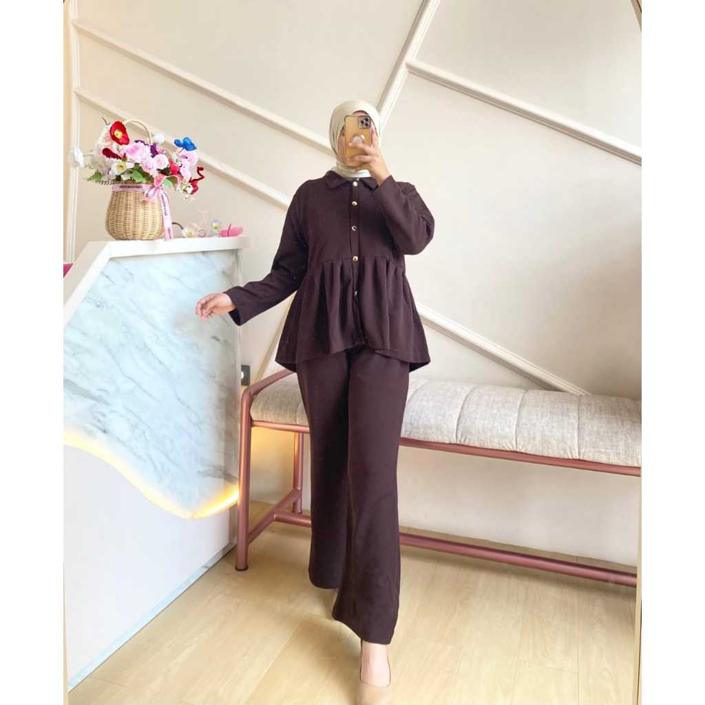 Setelan Polos Wanita Kulot Terbaru - Amara One Set