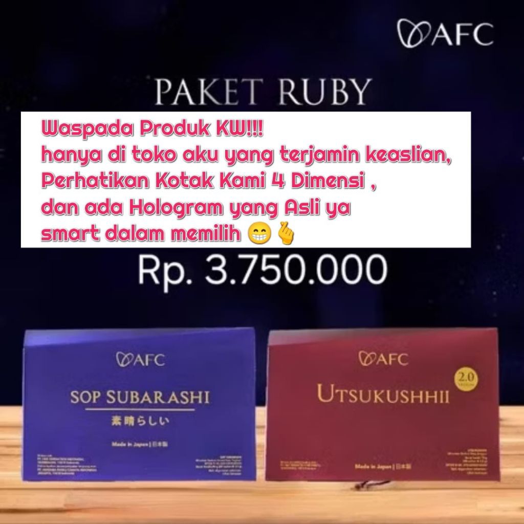 Paket SOP Subarashi Gold dan Utsukushhii Gold Original New
