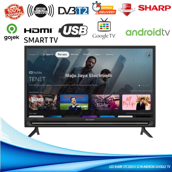 SHARP LED TV 32 INCH 2TC32GH3000I USB Movie HDMI SMART ANDROID G00GLE TV