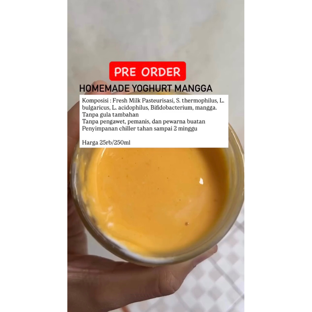 

Yoghurt Mangga Homemade 250ml