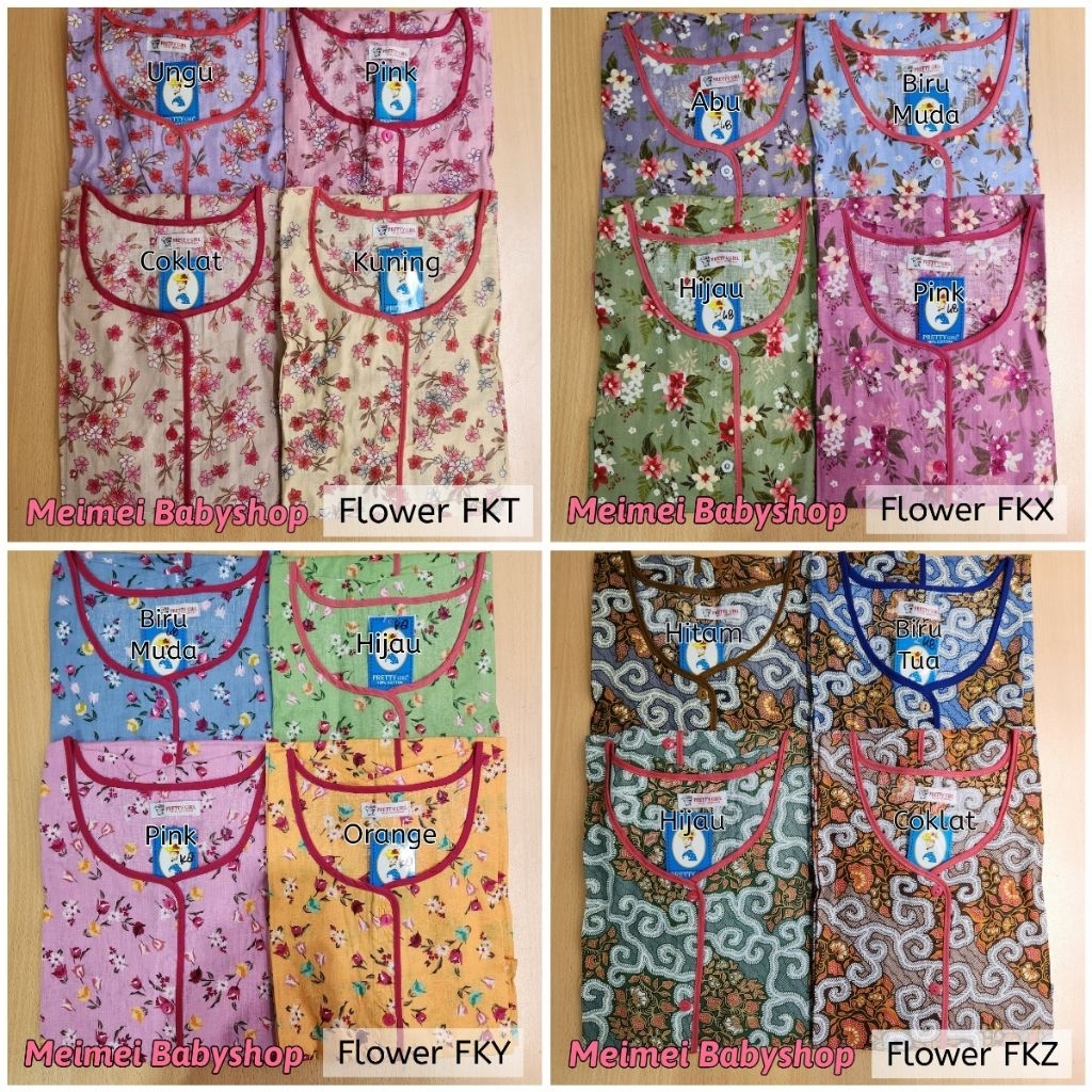 Daster Katun Pretty Girl Motif Full Kancing / Daster Busui Bumil / Baju Tidur Wanita