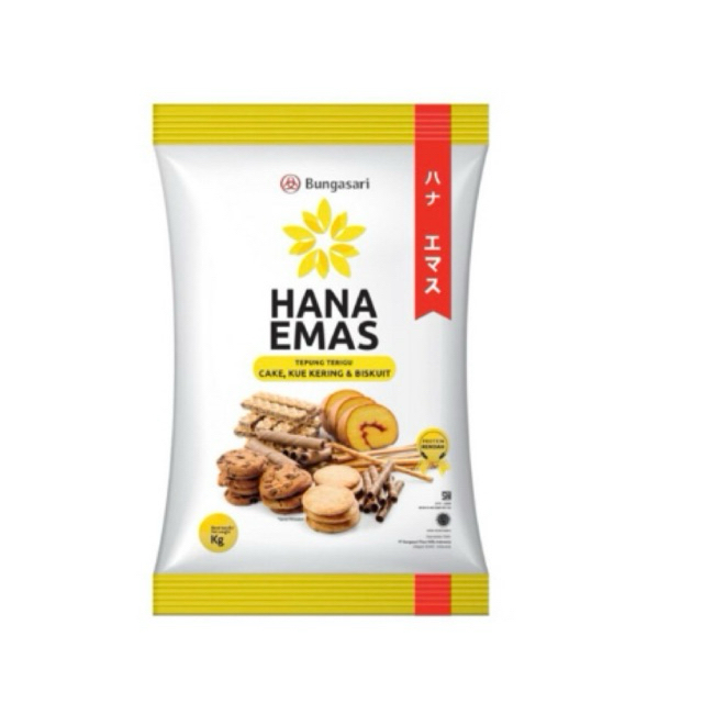 

Bungasari Hana Emas Tepung Terigu Premium Cake, Kue Kering & Biskuit 1kg