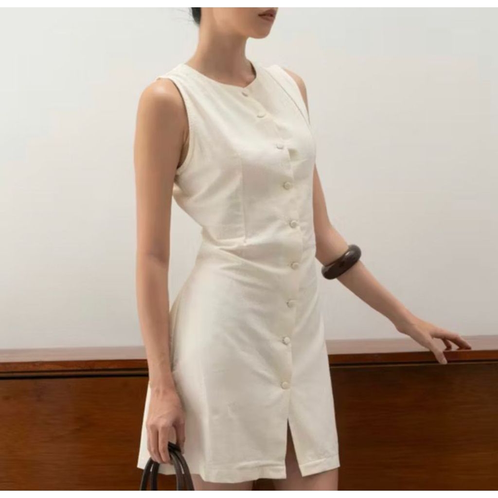 dres linen panjang korea