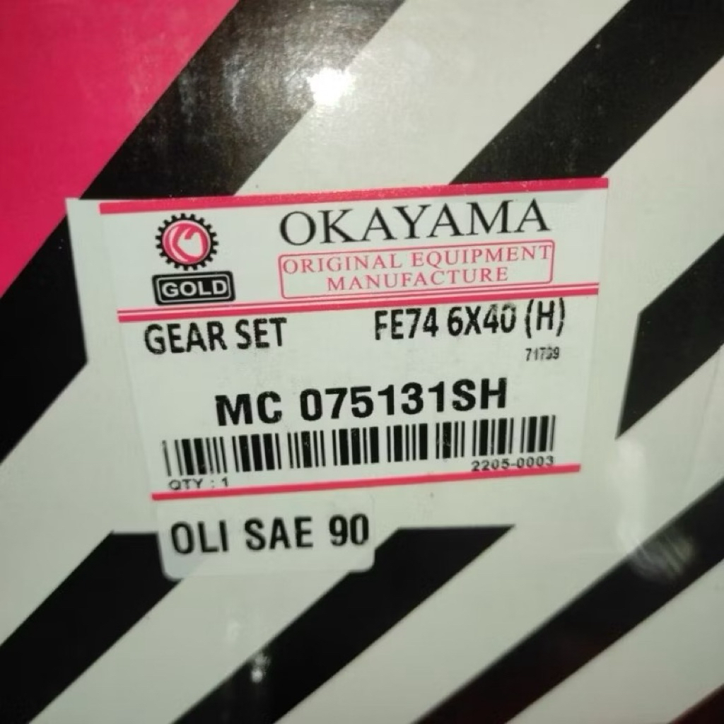 gear set canter125ps 6x40 merk okayama