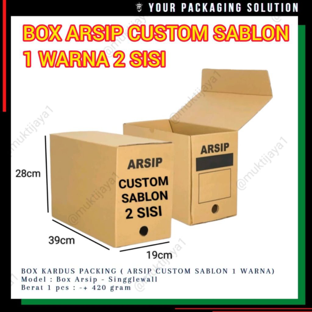 

BOX ARSIP 1 CUSTOM SABLON • Uk. 39x19x28cm • CUSTOM SABLON 1 WARNA Il DOKUMEN ll CUSTOM SABLON 1 WARNA 2 SISI BOX ARSIP FILE DOKUMEN