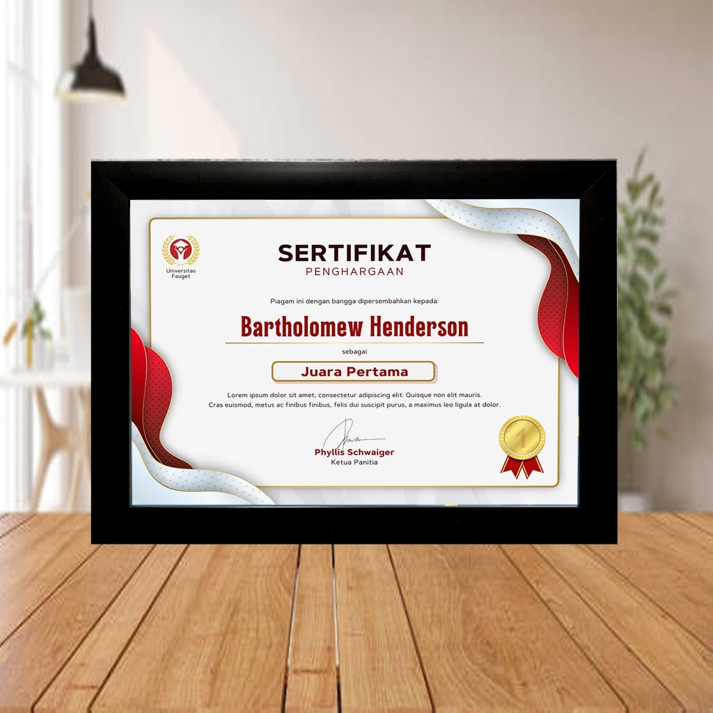 Frame Sertifikat A4 Bingkai Sertifikat A4 Pigura Sertifikat frame foto A4 bingkai 21x30cm Hitam