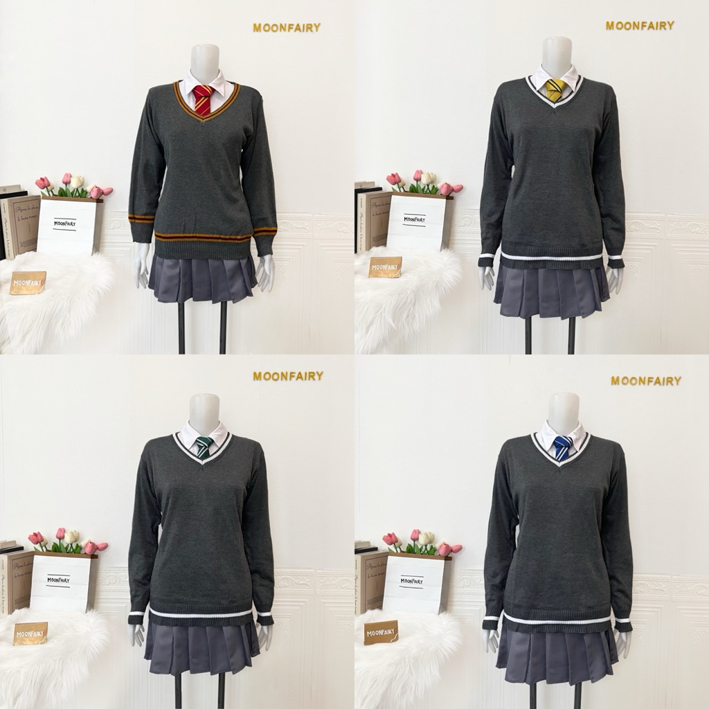 Moonfairy - Ready Stock HP Hermione Granger Har Potte Cosplay Costume Hogwarts Uniform Set Jubah Swe