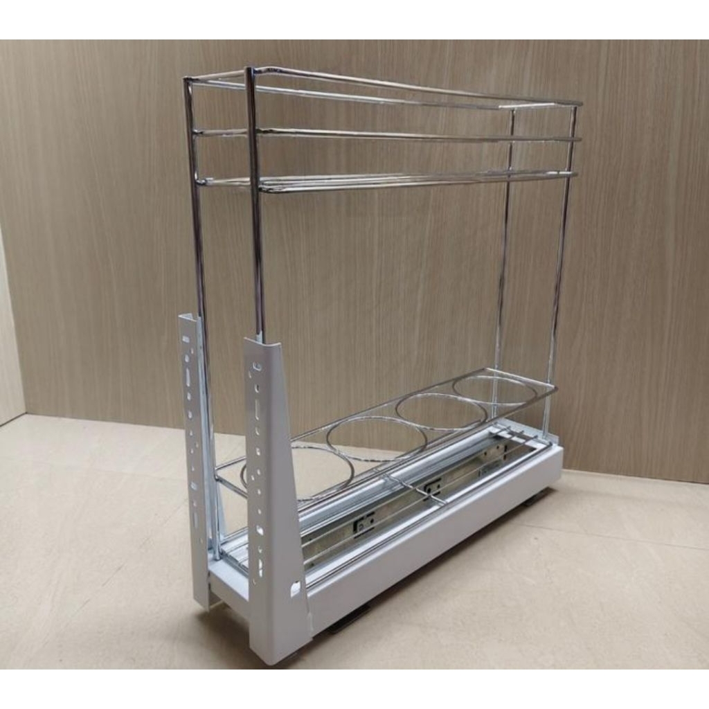 Rak botol susun/pullout rak/rak tarik kichen slomotion tahan karat