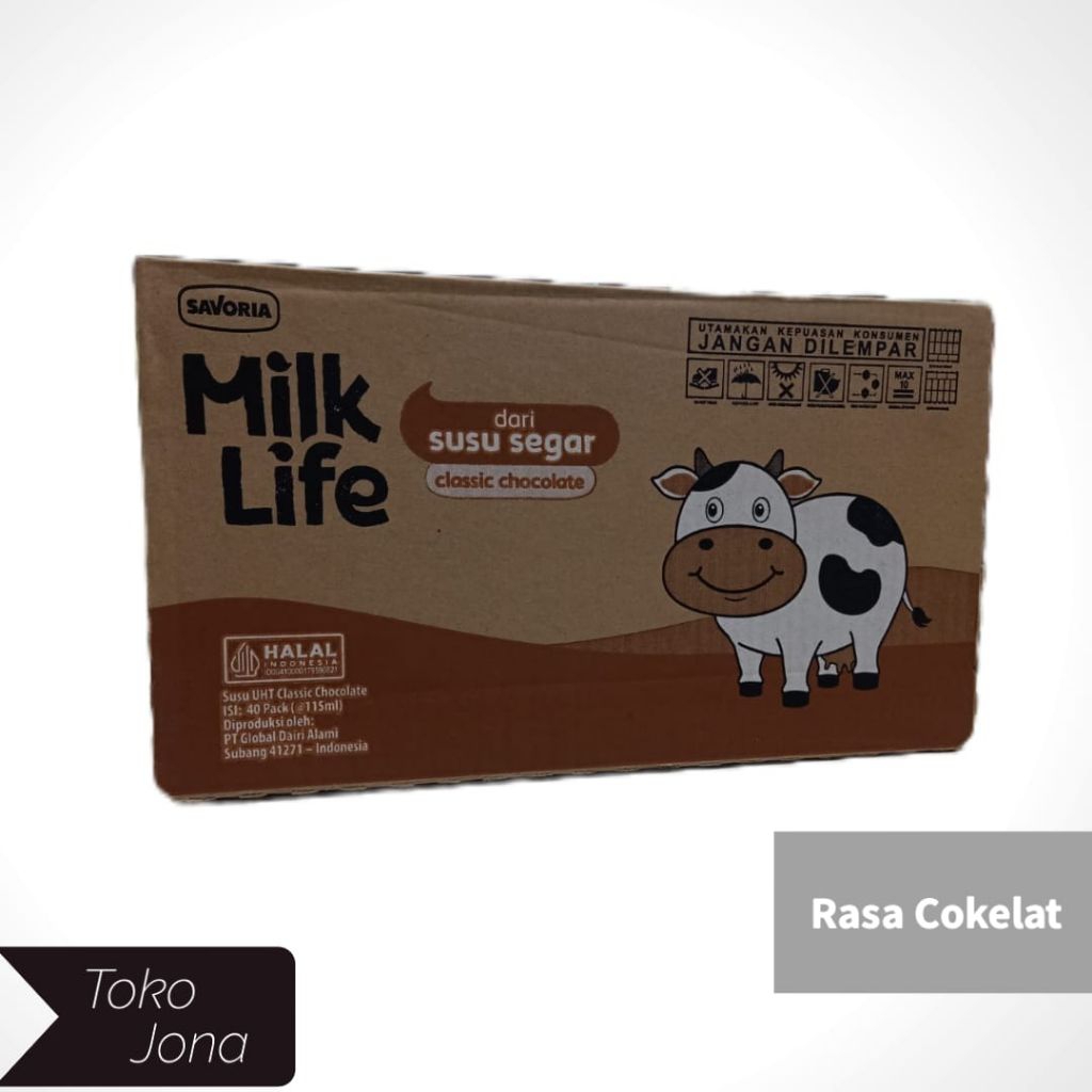 Susu UHT MILK LIFE 115 ML rasa Coklat 1 Dus