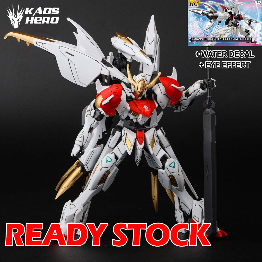 Gaoke HG Amazing Barbatos Lupus WHITE VER  + water decal + eye effect GK Model  1/144