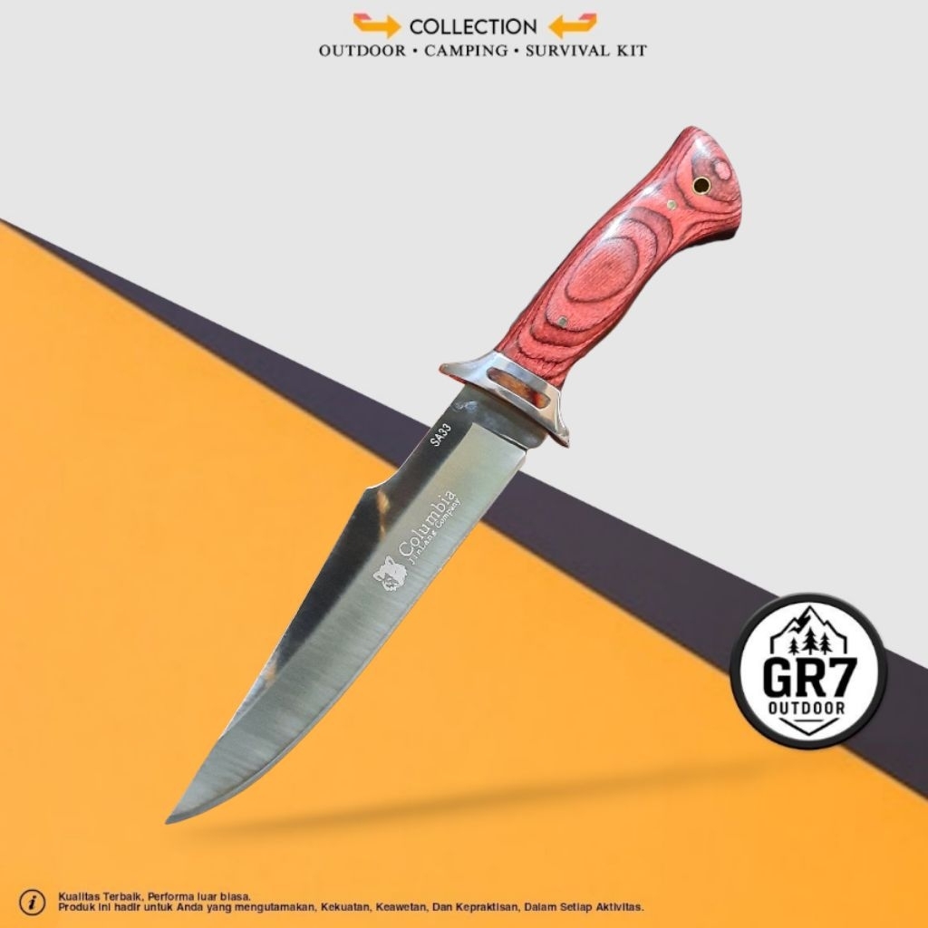 Pisau Survival Tactical Columbia SA33 Outdoor + Sarung / Pisau Tactical / Survival Kit