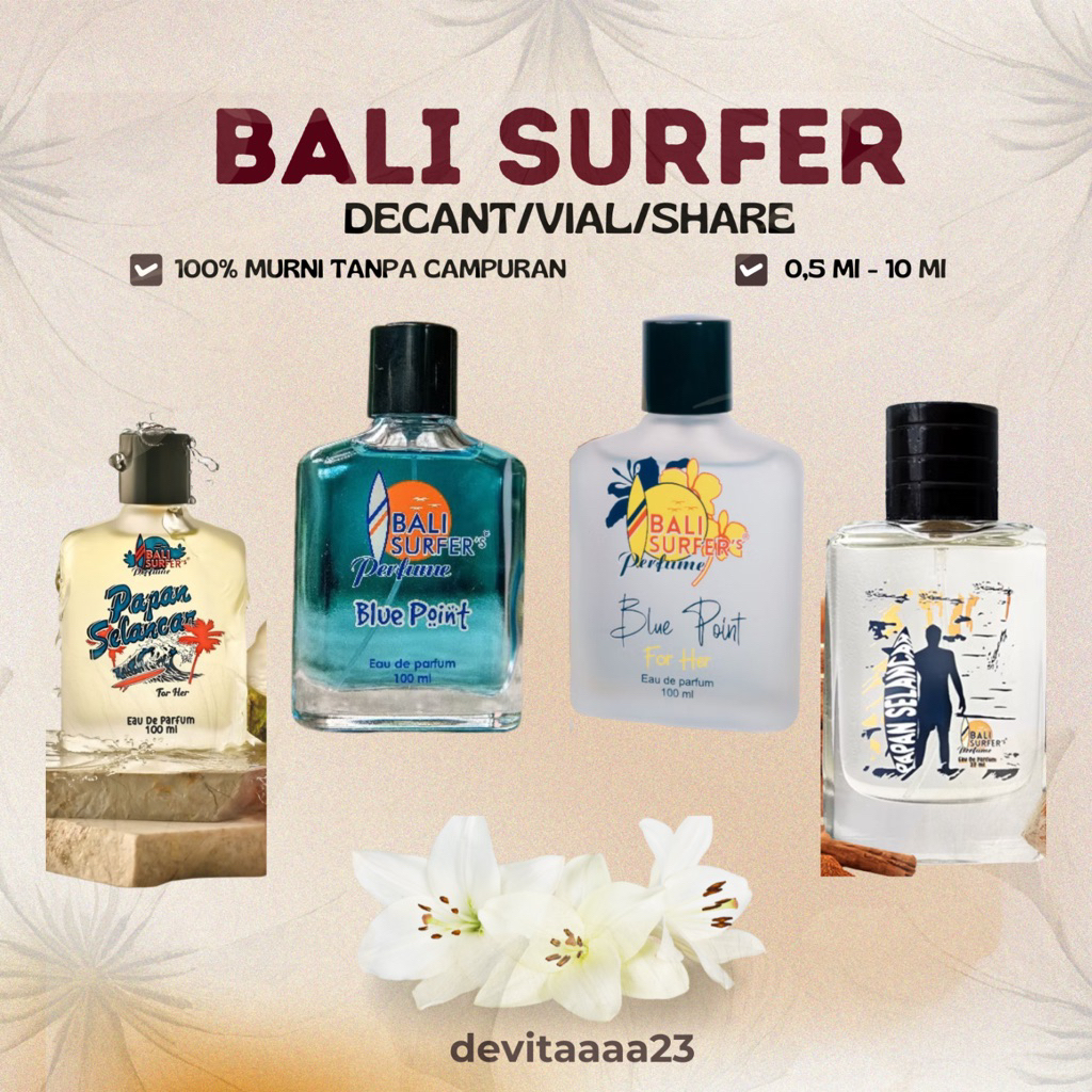 TESTER / DECANT/VIAL/SHARE PARFUM BALI SURFER ORIGINAL
