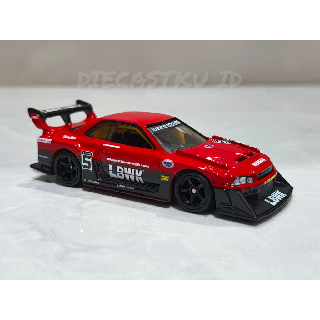 Hot Wheels Premium LB-ER34 Super Silhouette Nissan Skyline Mountain Drifters Red Loose