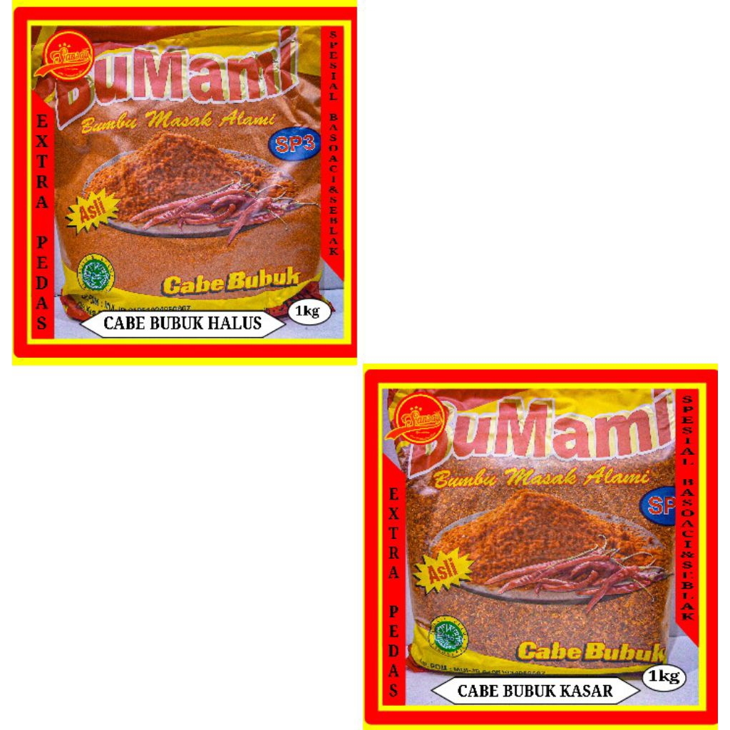 

CABAI/CABE GILING BUBUK KASAR/HALUS BUMAMI 1KG