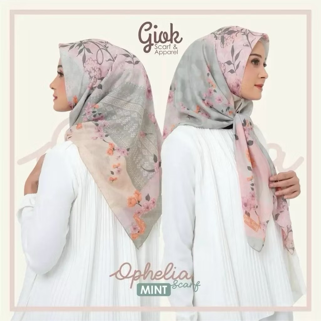 Giok Scarf Ophelia - Hijab Segi 4 Motif Cantik