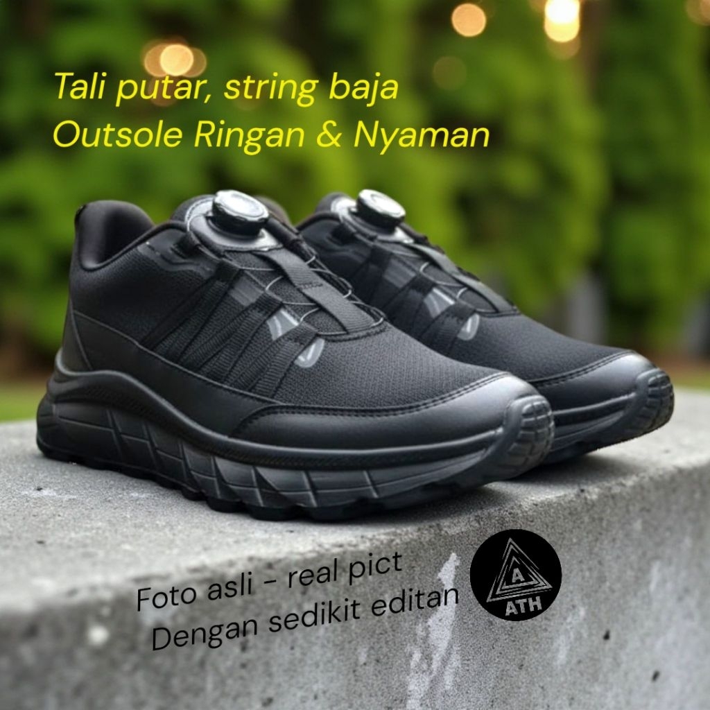 SEPATU RACING BLACK TALI PUTAR ORIGINAL POTENSO