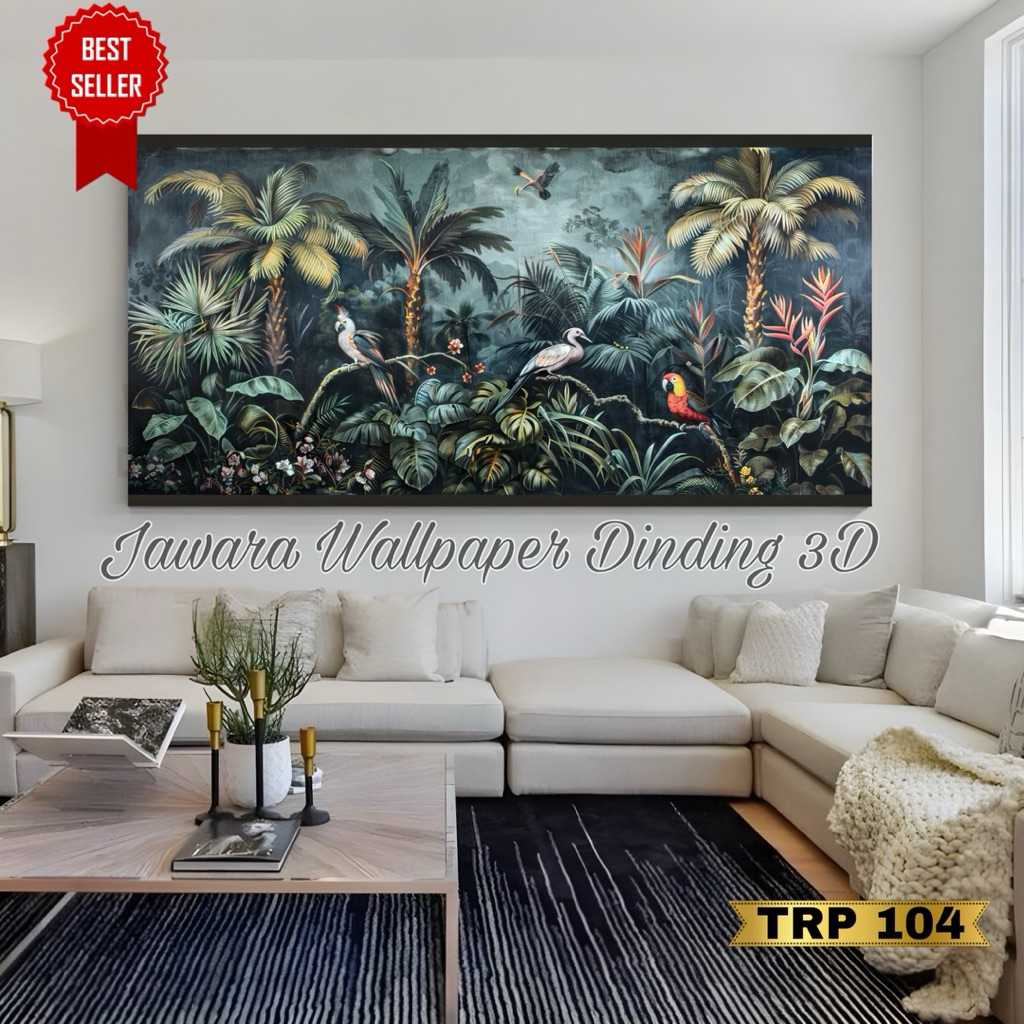 Wallpaper 3D Custom Motif Pemandangan Alam Hutan Tropis