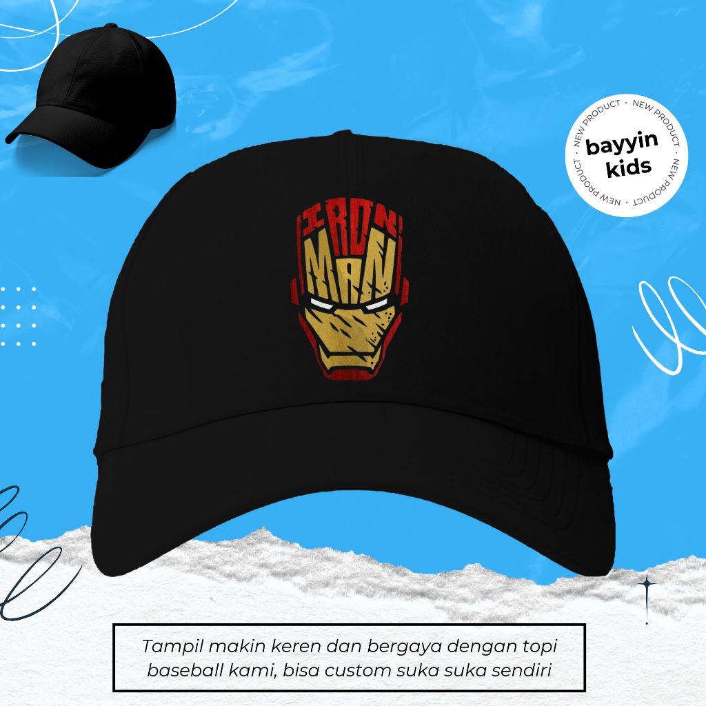 Topi Anak Logo iron man // topi anak lucu // topi anak bagus // topi anak berkualitas