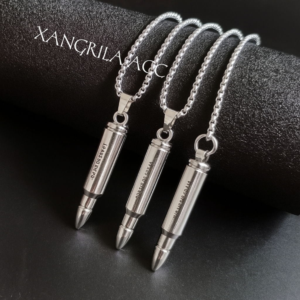 KALUNG PELURU TITANIUM ANTI KARAT / KALUNG PRIA LIONTIN PELURU VINTAGE