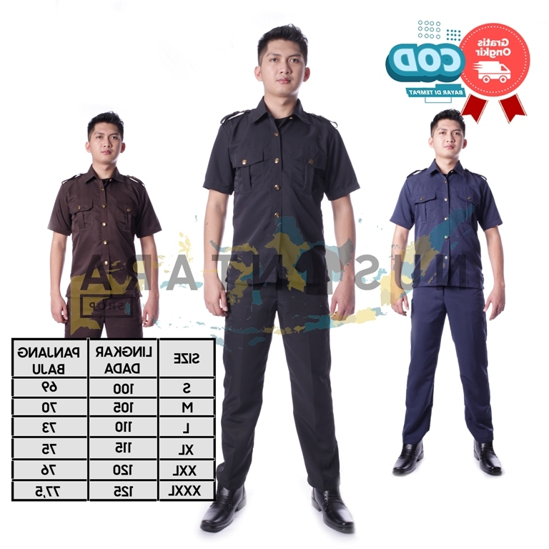 PREMIUM SERAGAM SAFARI SECURITY SERAGAM DRIVER BAJU SAFARI SATPAM HITAM COKLAT NAVY