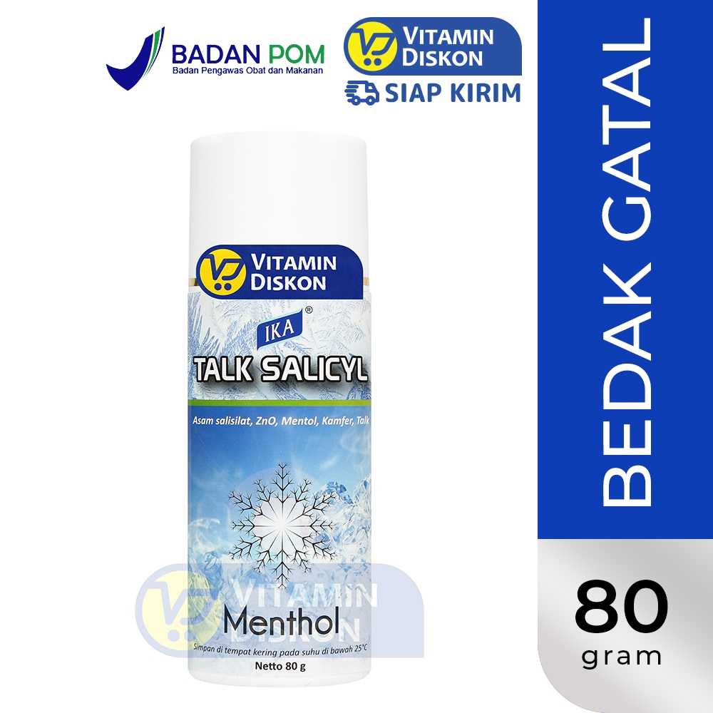 IKA TALK SALICYL MENTHOL - 80GR | Bedak Tabur Untuk Gatal – Gatal dan Iritasi Pada Kulit Karena Bian