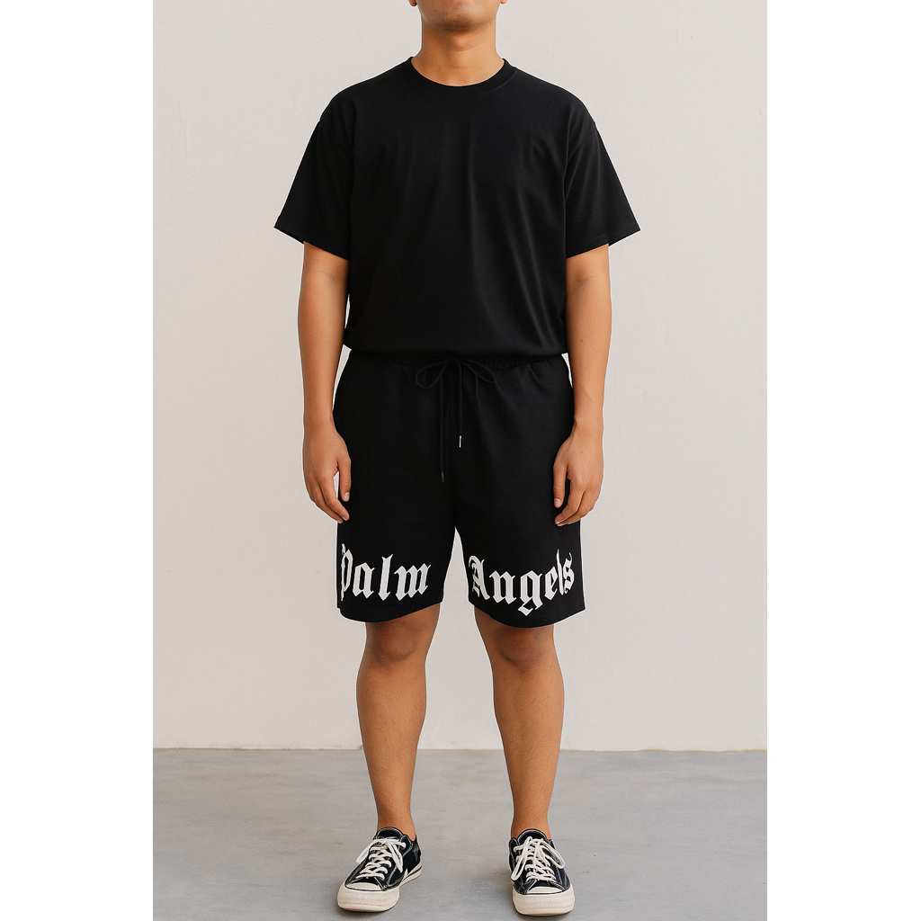 Blondey Boxer Pendek Palm Angels Kolor Hitam Pendek Shorts