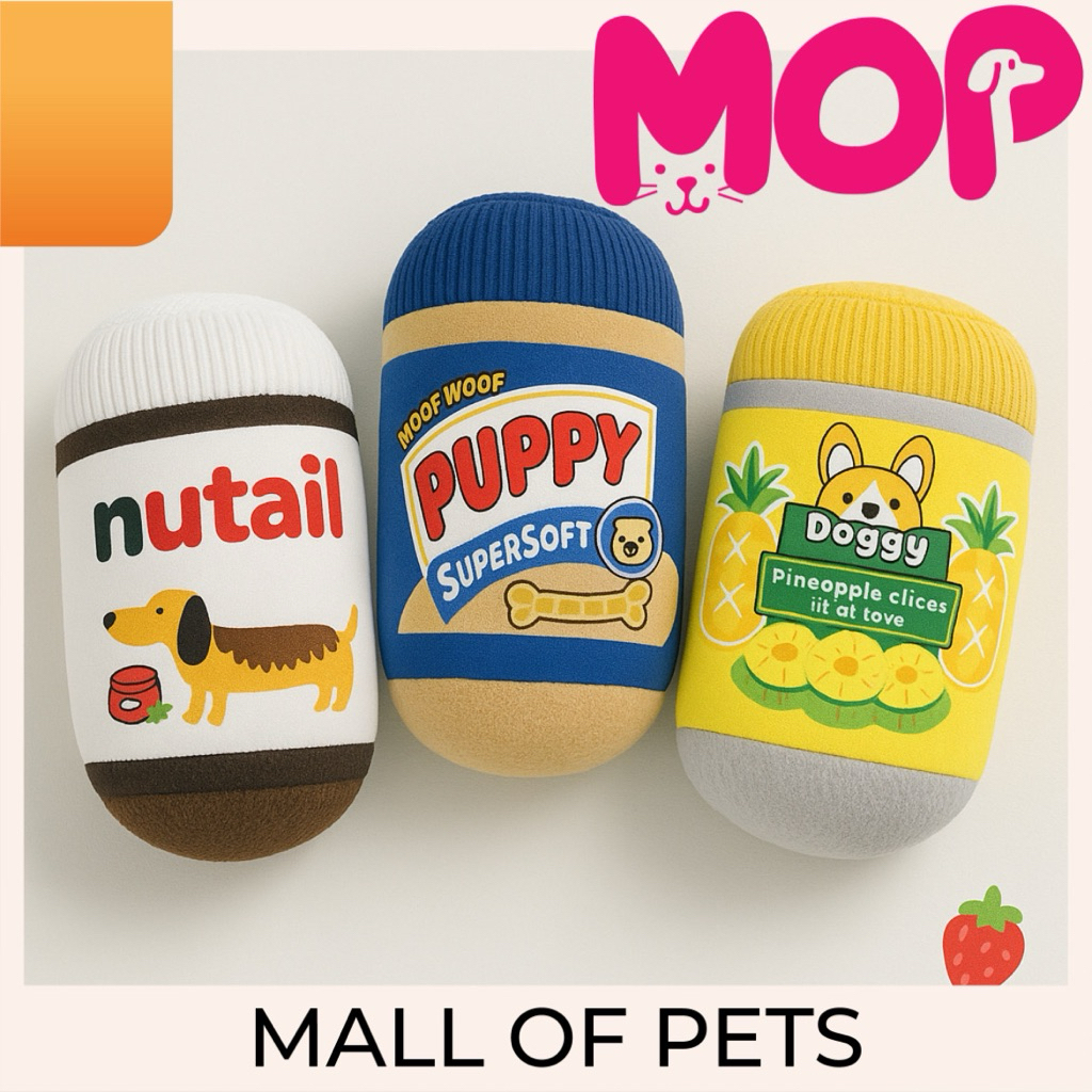 MOP squeaky dog toy chew plush boneka