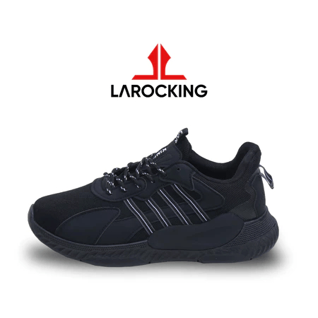 Sepatu Sneakers Larocking Saka - Hitam | Sepatu Olahraga Running Gym Pria Wanita