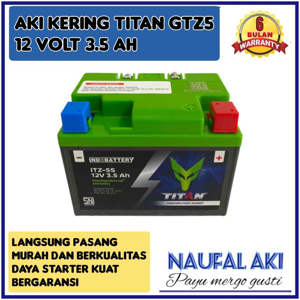 Aki Motor Honda Beat Fi Esp Karbu TITAN GTZ5  Aki Langsung Pasang Garansi 6 Bulan