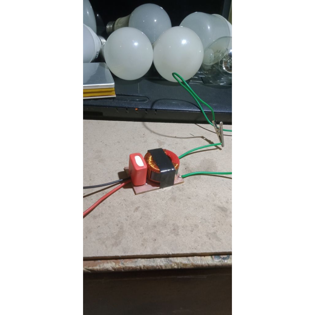 JT pushpull IN3,7V 2 pasang transistor (4tr), trafo toroid merah