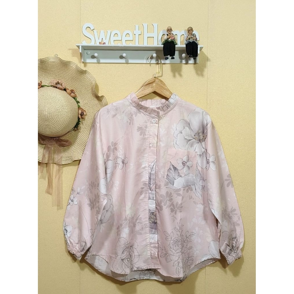baju kemeja atasan blouse cewek wanita katun jepang  motif bunga