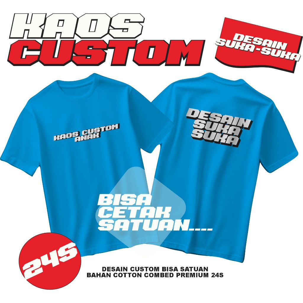 Kaos Custom Anak Desain Suka Suka / Kaos Custom Ulang tahun Kaos Ultah karakter pake Foto Anak