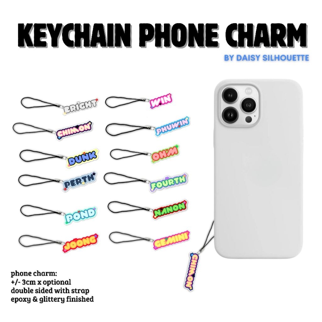 KEYCHAIN PHONE CHARM RAINBOW || AKTOR GMMTV || THAI ACTOR ACRYLIC KEYCHAIN || GANTUNG HANDPHONE || A