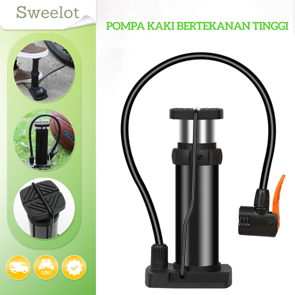 Pompa kaki bertekanan tinggi untuk sepeda, mobil, sepeda motor, dan kendaraan listrik. Alat pompa ba