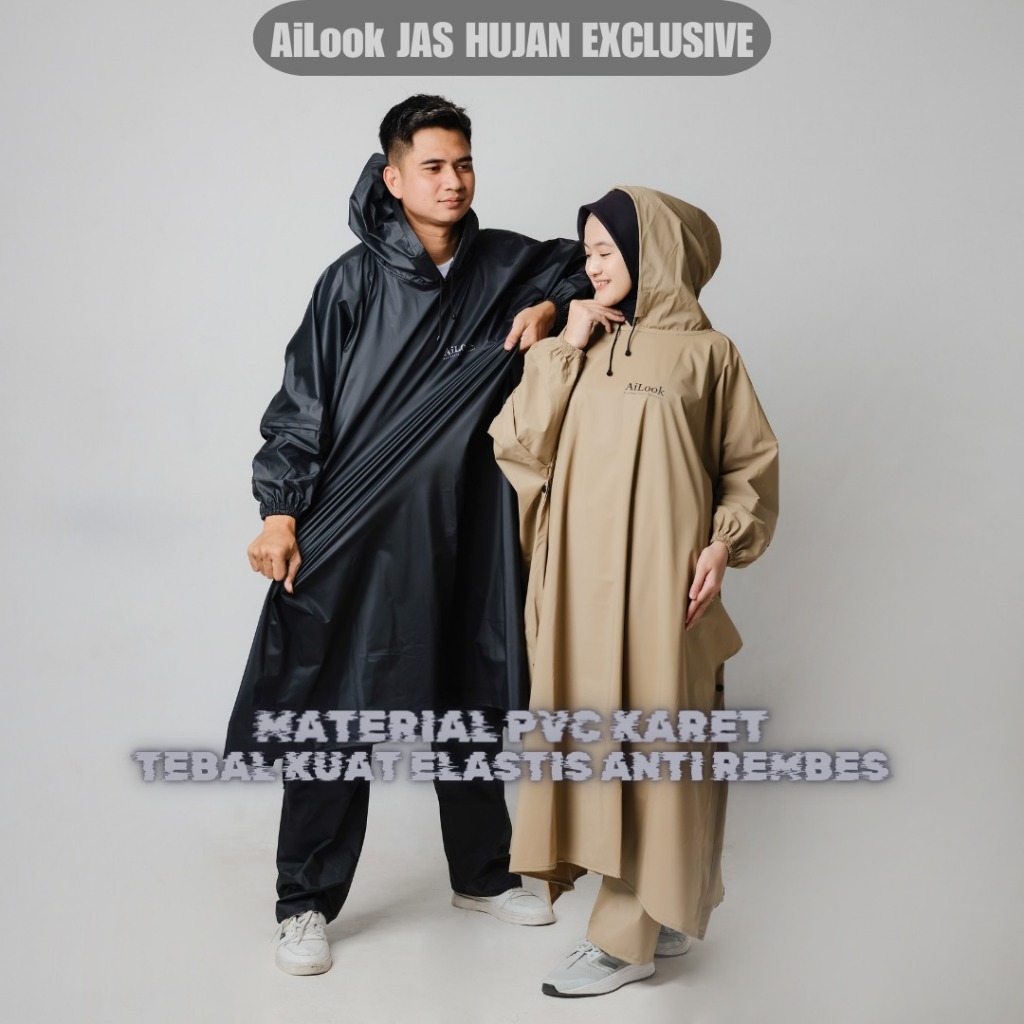AiLook Jas Hujan Ponco Jumbo Anti Rembes PVC Kuat Ponco