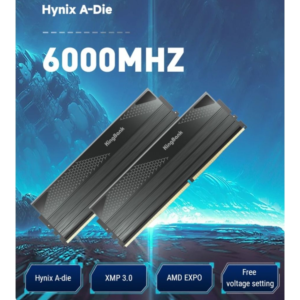 Kingbank Dark 2x16GB 6000mhz A-Die C36 DDR5