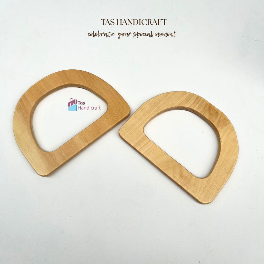 Handle Kayu Bentuk D | Gagang Tas Kayu Murah | Handle Tas Kayu Bentuk D | Handle Kayu Custom