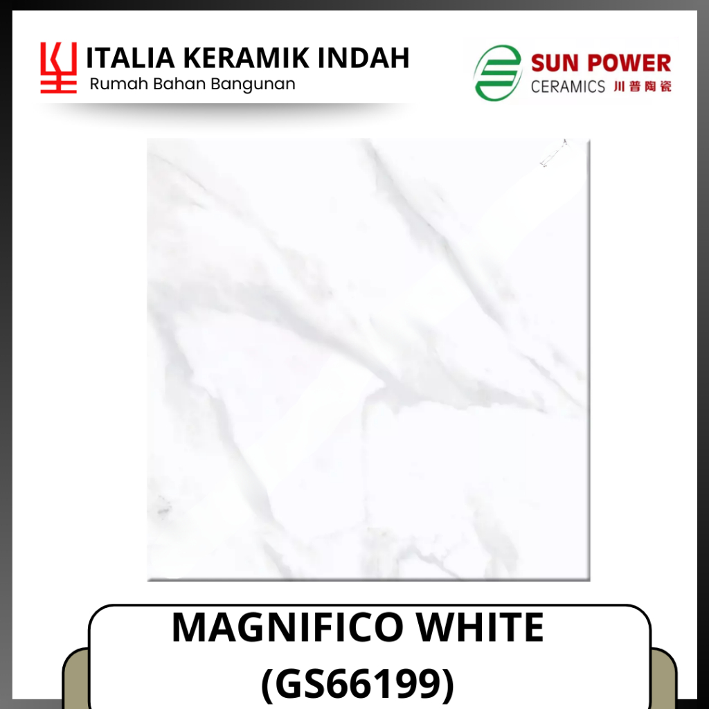 GRANITE MARBLE LANTAI SUN POWER MAGNIFICO WHITE (GS66199) 60 x 60