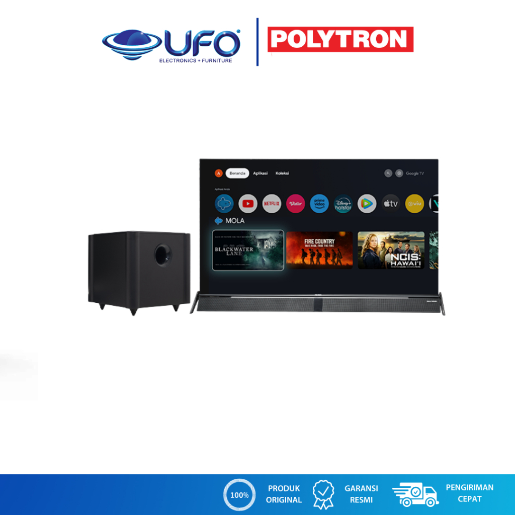 Polytron 43 Inch Led Android 4K Tv (Subwoofer) PLD43BUG3058+SWF0251D